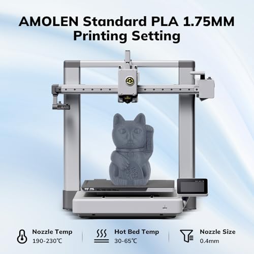 Image of AMOLEN 3D Printer Filament PLA, True High Speed 600mm /s 1.75mm PLA Filament Koala Grey PLA, 1KG /2.2lb, Dimensional Accuracy + /- 0.02 mm, Smooth & Non-Tangle, Fits for Most FDM 3D Printer