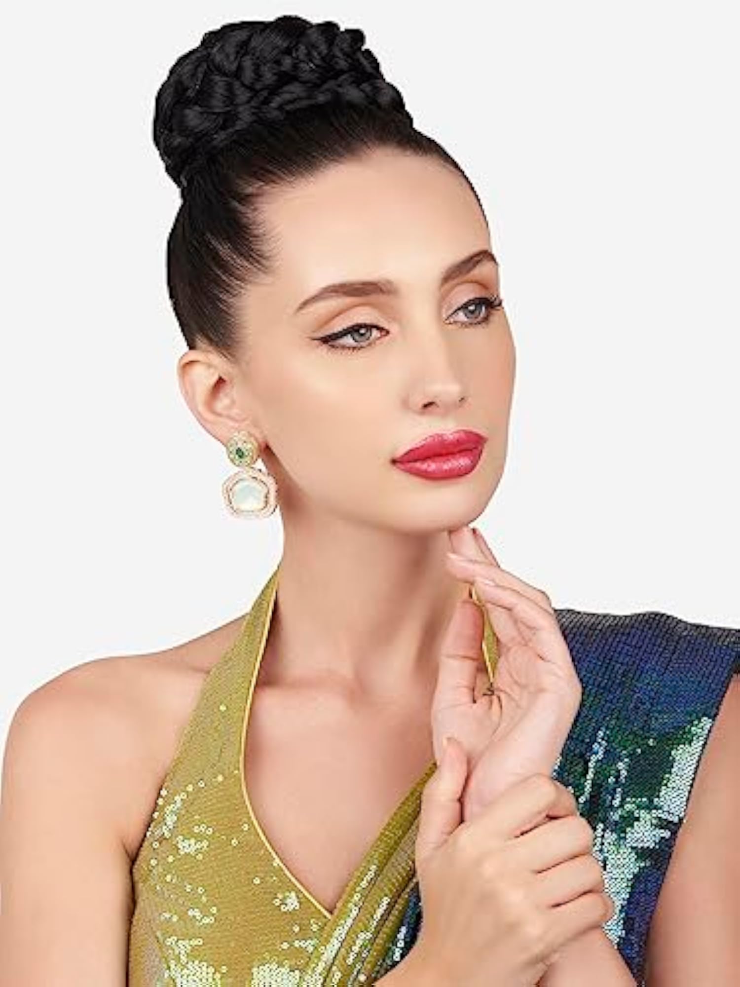 Stones & Austrian Diamond Drop Earring
