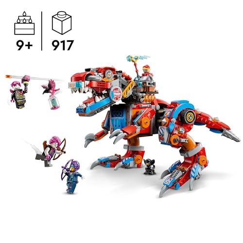 Image of LEGO DREAMZzz 71484 2 in 1 Dinosaur Robot C-Rex by Cooper, T.Rex Action Figure Transformable Toy in Pterodactyl with Articulated Parts and 4 Minifigures, Creative Games for Children and Girls