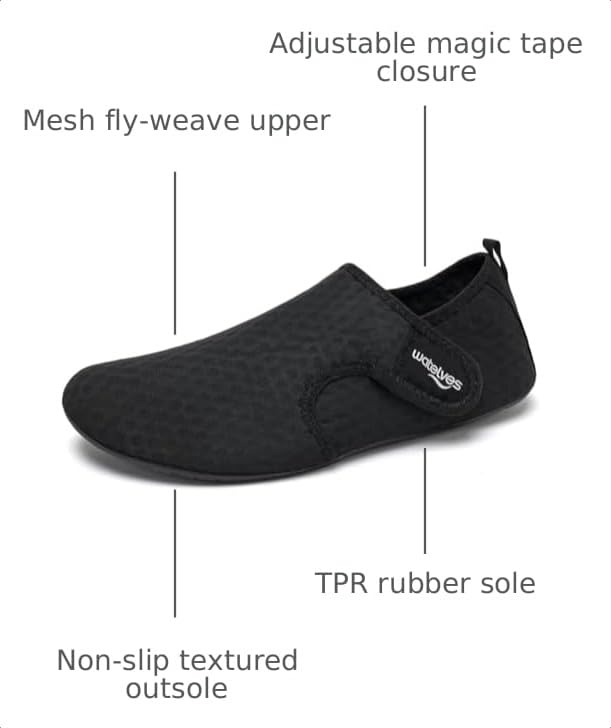 Image of WateLves Water Shoes for Women Men Swim Beach Aqua Socks Quick Dry Barefoot House Slippers Travel Shoes with Adjustable Magic Tape for Pool Diving Boating Yoga Surf