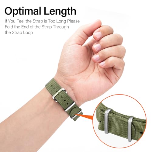 Image of TACTICAL FROG Nylon Watch Band 18mm 19 mm 20mm 22 mm 24 mm, Waterproof Military Watch Straps Replacement for Men Women, With Stainless Steel Buckle