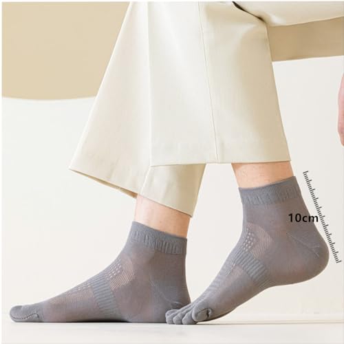 Yizelli 3 Pairs Summer Thin Five Toes Socks for Men Breathable Mesh Ankle Socks4