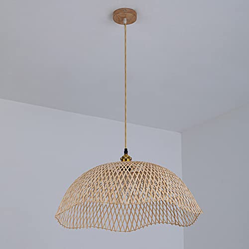 Lampe Suspendue en Bambou réglable e27 pour éclairage tamisé zen - 7
