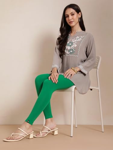 Image of TWIN BIRDS Women Viscose Ankle Leggings | Stretchable Kurti Wear Bottom