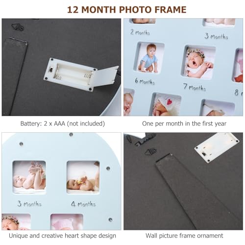 Cadre photo bébé cœur Healifty lumineux pour décorer la chambre de votre nouveau-né - 4
