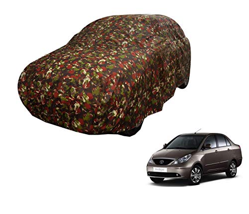 Image of Auto Hub Car Cover Compatible with Tata Indigo CS with Weather Proof, Triple Stitched, Indigo CS Car Cover Jungle Look