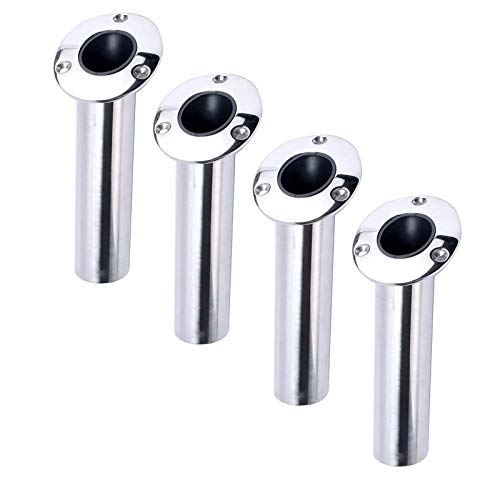 Support de canne inox encastrable avec drain intégré pour bateau de pêche
