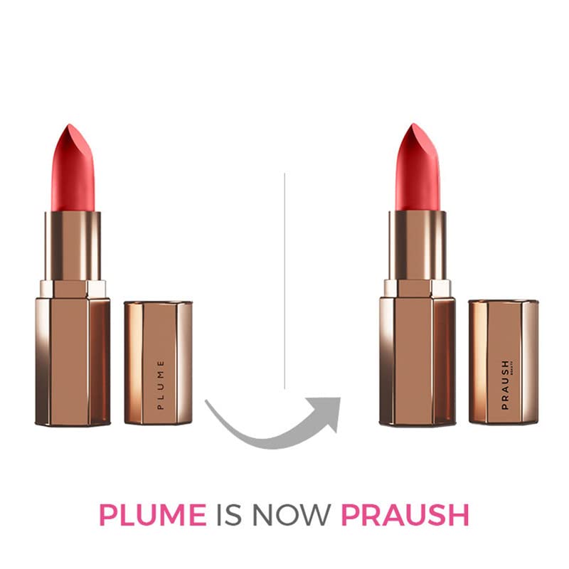 Image of PRAUSH BEAUTY (Formerly Plume) Plush Matte Lipsticks Super Light & Hydrating, Long Lasting, Rich Pigment, Smooth Soft Matte Finish, Kiss Me Red, 4g