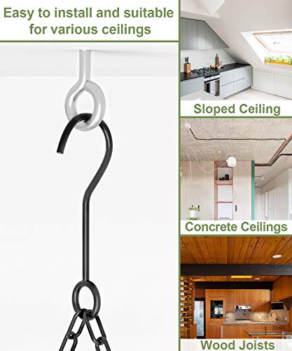 X Home 32-Inch Hanging Pot Racks For Kitchen Ceiling With 10 Removable Hooks, For Kitchen Storage & Organization, Ceiling Mounted, Black #TOP4