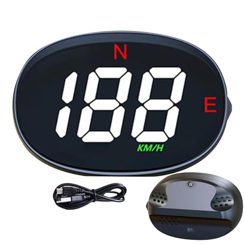 Medidor de velocidad digital GPS, velocímetro digital GPS - HUD Car Up Display con velocidad MPH,USB Plug &, medidor de alarma de exceso de velocidad para coche, camión, motocicleta