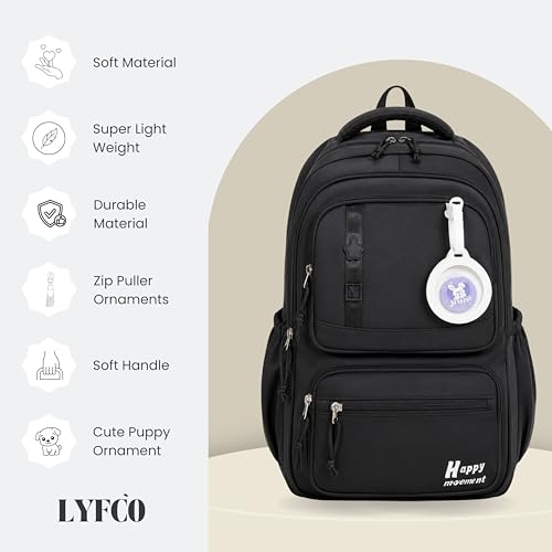 Image of Korean Style School & College Backpack with Detachable Pouch | 18 Inch Large capacity bag for Girls & Boys Age of 12-16 years | Best for School, Tution, Travel, Camping