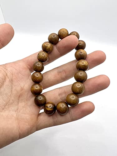 Haluong99 Natural Green Cypress Wood Bracelet Healing Power Crystal Beads, Beautifully Designed, Relieves Stress Chain Of 17 Natural Fragrance Beads, Jewelry Unisex #TOP3