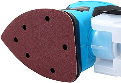 KATSU Detail Mouse Sander, 200W Electric Palm Sheet Sander with Dust Collector for Home Decoration Furniture Finishing, 20Pcs Sanding Pads Included 100174