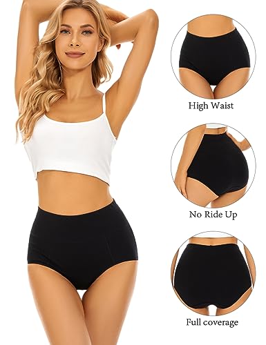 POKARLA Womens Cotton Underwear High Waist Full Coverage Briefs Soft Breathable Postpartum Panties Stretch Underpants3