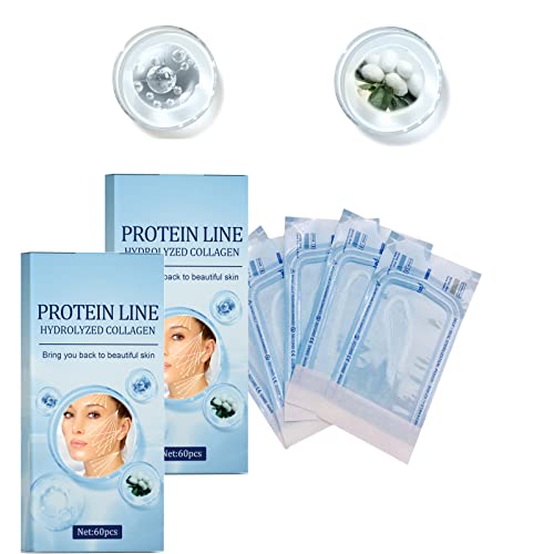 MQSHUHENMY Korean Soluble Protein Threads Protein Threads for Home Facial Care Soluble Collagen Thread for Skincare Routine (2Box (120Pcs))