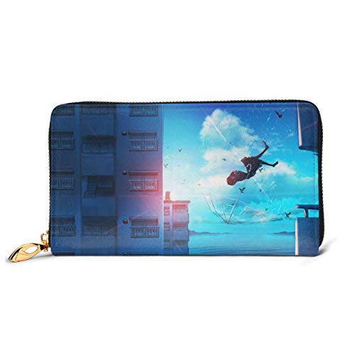 Preisvergleich Produktbild Anime Cloud Geldbörse aus echtem Leder, mit Reißverschluss, Münzfach, Kartenhalter, Organizer, Clutch, großes Fassungsvermögen für Männer und Frauen