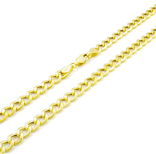 Nuragold 14K Yellow Gold 5.5Mm Cuban Curb Link Chain Bracelet, Mens Womens Lobster Clasp 7" 7.5" 8" 8.5" 9" - Real Gold Jewelry #TOP6