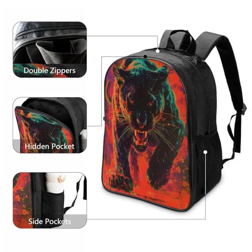 Mochila infantil Black Panther con estampado 3D y compartimento escolar de 40cm de altura 3