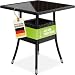Juskys Polyrattan Gartentisch Yoro wetterfest - Balkontisch 60x60 cm eckig - Rattan Beistelltisch mit Glasplatte - Kleiner Tisch für Balkon - Schwarz
