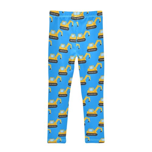 Excavator Cartoon Pattern Girls Leggings Soft Comfortable Athletic Leggings Dancing Pants for 4-10 Years2