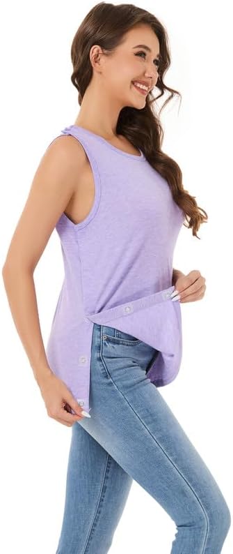 Post Surgery Magnetic Button Shirt for Women – Sleeveless Recovery Tank with Full Magnetic Closures on Shoulders & Sides - Image 4
