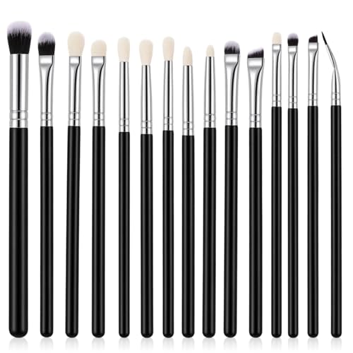 15 Stück Lidschatten Make-Up Pinsel, Augenmakeup Pinsel Sets, Mehrzweck Pinselset Augen, Kosmetikpinsel Für Foundation, Concealers, Rouge Und Lidschatten
