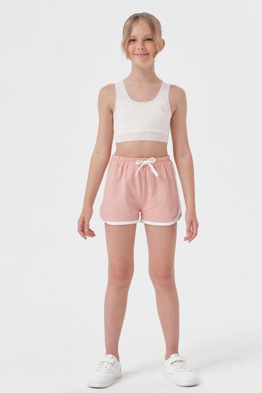 Girls Boys 3 Pack Running Athletic Cotton Shorts, Kids Baby Workout and Fashion Dolphin Summer Beach Sports4