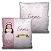 Cojín Personalizado. Regalos comunión Personalizados con Nombre y Texto. Cojín Personalizado. Varios diseños. NIÑA Morena