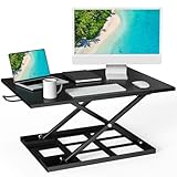 Slendor Standing Desk Converter, 32x22 inch Adjustable Desktop Standing Desk, 0-17 inch Height Adjustable Stand Up Computer Desk, 704 Sq Inch Large Sit Stand Riser Workstation for Home, Office