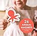Curious Columbus Toddler Magnets – Animal Fridge Magnets for Kids | 52 Refrigerator Magnets with 26 Animals + 26 ABC Magnetic Letters | Foam Alphabet Learning Set for Toddlers