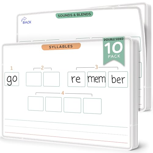 SCRIBBLEDO Phonics & Blends Dry Erase Sheets, 10 Pack