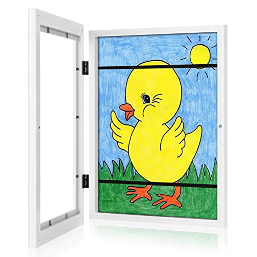 Kids Art Frames, 9X12 Front Opening Kids Artwork Frames Changeable, Upgrade White Artwork Display Storage Frame For Wall, Holds 50 Pcs, For 3D Picture, Crafts, Children Drawing, Hanging Art, Portfolio #TOP13