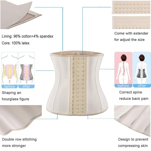 Image of ECOWALSON Waist Trainer for Women - 9 /25 Steel Bones & Additional Extender Cincher Corset for Hourglass body Shaper