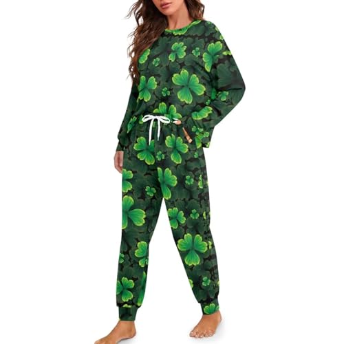 Image of Women's Pajamas Set Soft 2 Piece Loungewear Long Sleeve Pj Set Matching Sleepwear with Pockets for Women Plus Size