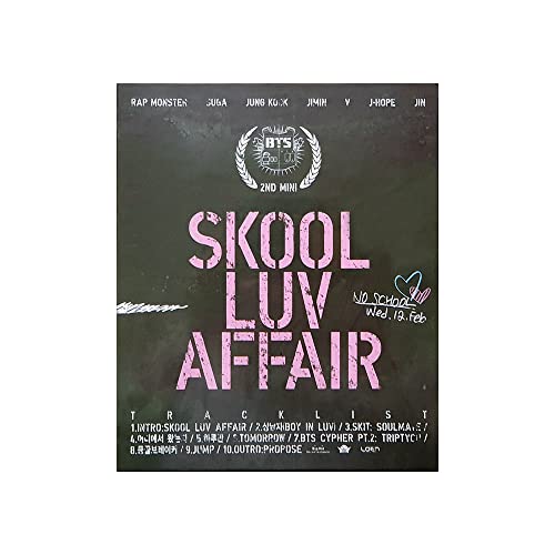 Big Hit Entertainment BTS Skool Luv Affair The 2nd Mini Album CD+Photobook+Photocard+(Extra BTS 6 Photocards+1 Double-Sided Photocard+Logo Hologram Sticker) Cover