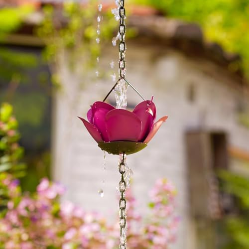 Chaîne de pluie rose pour sublimer votre jardin sous l'eau et décorer le toit - 7