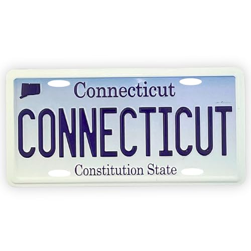 Imán decorativo placa Connecticut 4.45x8.89 cm