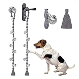 GINIDEAR Dog Bells to Go Outside & Puppy Potty Training, Adjustable Dog Door Bell Ring to Go Potty, Handmade with Premium Yarn. Twisted Style, Grey 2 Count