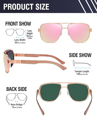 Image of DUCO Aviator Sunglasses for Men Women Carbon Fiber Polarized Sunglasses Men UV Protection for Driving Golf Fishing 3051
