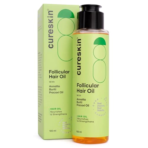 Image of Cureskin Follicular Hair Oil | Nourishes & Strengthens with Annatto, Buriti, Brazil Nut and Coconut Oil (100 ml)