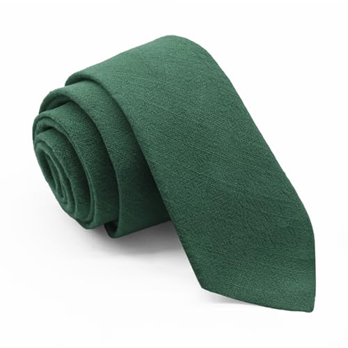 Image of Cotton Ties for Men Solid Color Skinny Tie Mens Necktie for Wedding Graduation Formal Dinner
