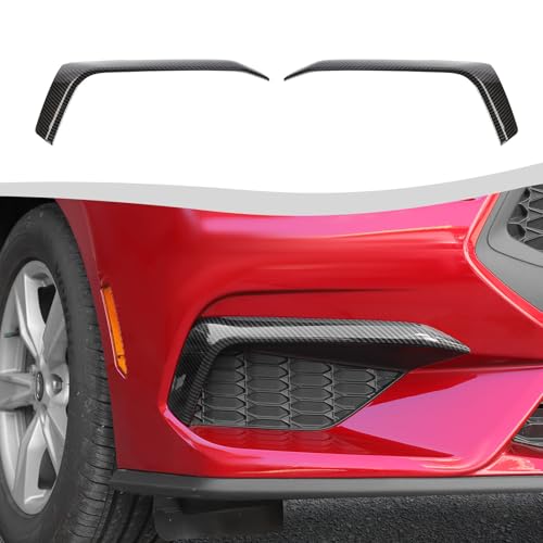 Image of Front Bar Grill Grille Inserts Cover Trims Kit Compatible with Ford Mustang 2024+ Exterior Accessories (Black Carbon Fiber)