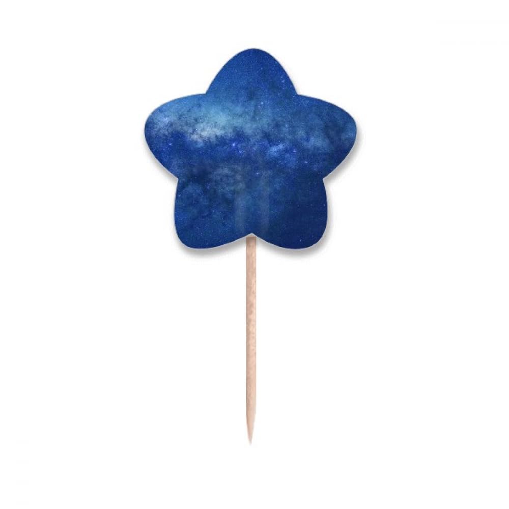 Cure-dents bleu galaxie décoré de drapeaux étoiles et nuages pour cocktails