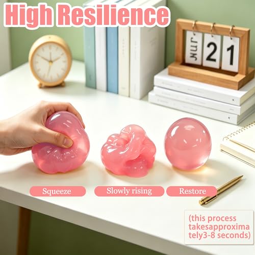 Coconut Oil Squishy - 1 Pack Cute Slow Rising Squeeze Toy, Soft Coconut Oil Stress Ball for Stress Relief, Desk Toy, Party Favor, Gift for Adults, 4 Color Options - Pink — view 6