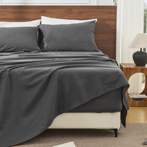 Image of Bedlifes 100% French Linen Queen Bedding Set - 18-24 inch Extra Deep, 4-Piece | Soft & Durable, Breathable & Cooling, Flax Linen Sheet, OEKO-TEX Certified, Moisture Wicking, Easy Care, Machine Washable