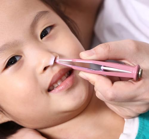 Image of Infant Nose Cleaning Tweezer with LED Light Round-Head Safe and Effective Clip Care Ear Nose Navel Clean Tool Nipper Plier Pincet Forceps for Relieves Stuffy Nose