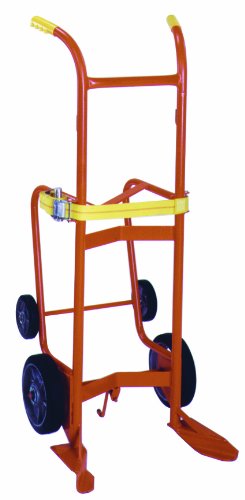 Wesco 240083 Steel Drum Truck, Moldon Rubber Wheels, 1000-lb. Capacity, 24" Width x 57-1/2" Height x 25" Depth
