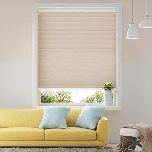 Cellular Blinds Cordless Shades for Windows Single Cell Shade - Provide Privacy and Filters Light - 34 x 64 inch, Ivory Beige(Light Filtering)