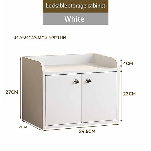 Scatola di archiviazione Desktop bloccabile, cassetto di File Piatto in Legno per Forniture per Ufficio, Armadio Compatto con Blocco Sicuro e Maniglia Nascosta, organizzatore di schede addescenti per