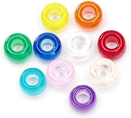 Pony Beads 480 Piece 9mm Translucent, Multicolor